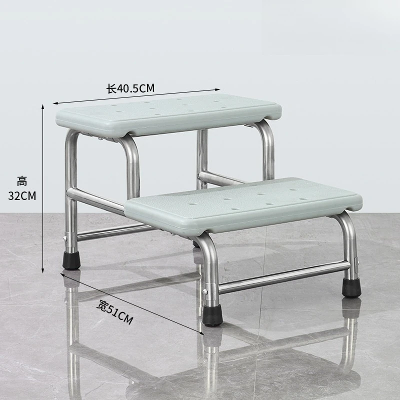 Stainless Steel Step Stool Thickened Step Ladder Medical Grade Footstool Moisture-Proof Anti-Corrosion Heavy Duty Home Use image 3