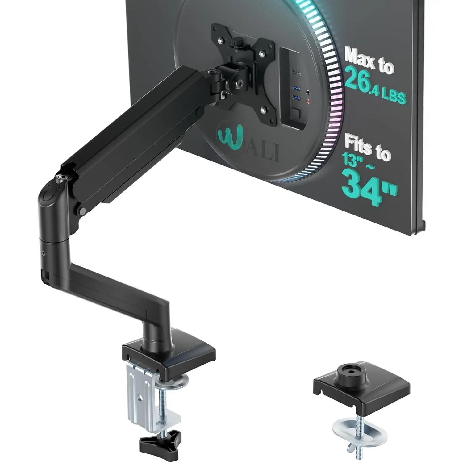 Single Arm Gas Spring Monitor Stand By-Bolly Fits Inch Holds Up To Lbs Kg Vesa X Height Adjustable Full Motion Swivel Rotate