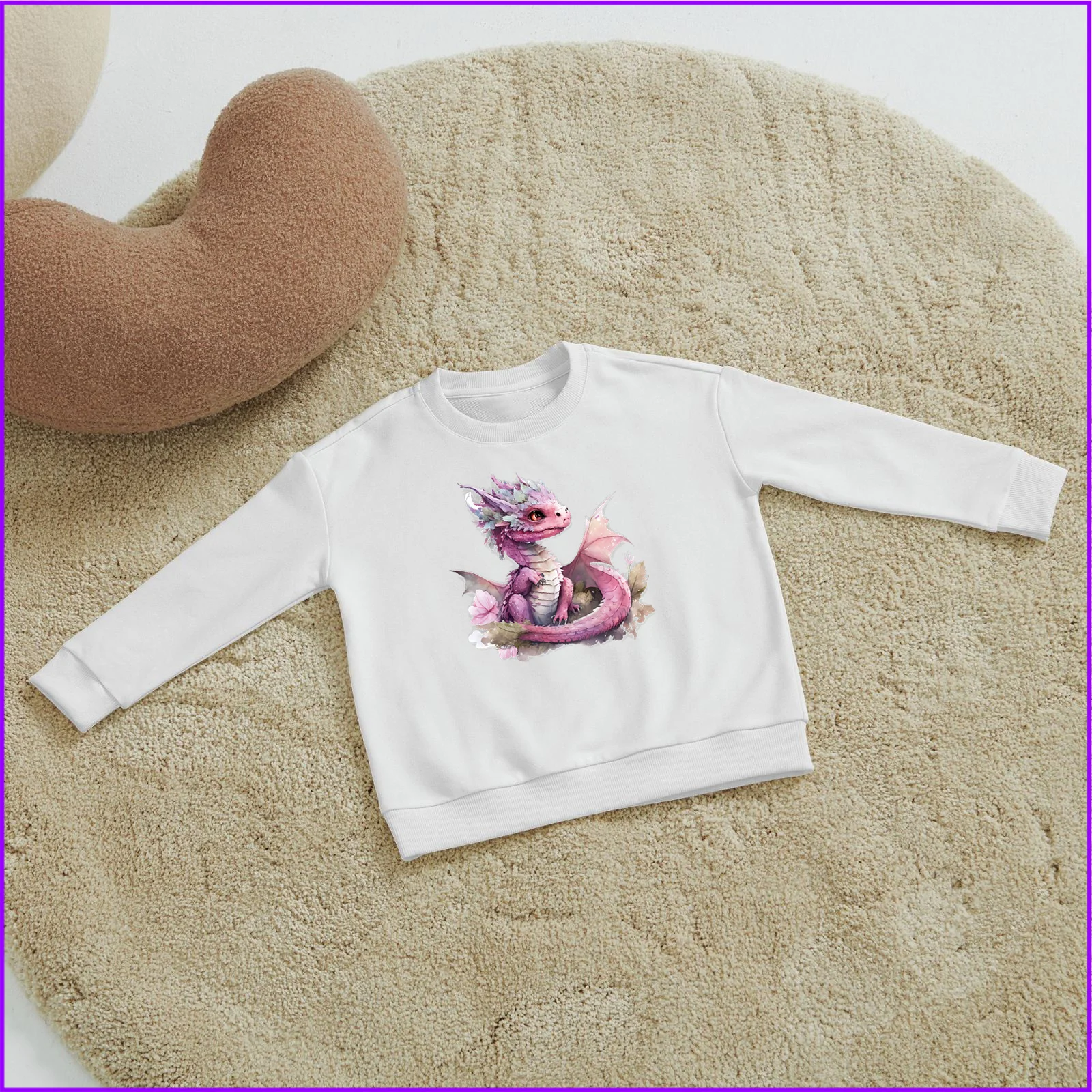 Anime Pink Fantasy Baby Dragons Sja992 Kids Boys Girls Hoodies Sweatshirts Toddler Tees Designer Luxury Pink Chile Cosplay Lette