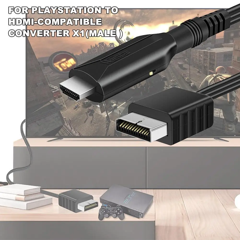 High-end ForPlaystation PS2 To HDMI-compatible Converter Adapter HD Link Cable For PS2 Support HDMI-compatible 1080P 720P Output