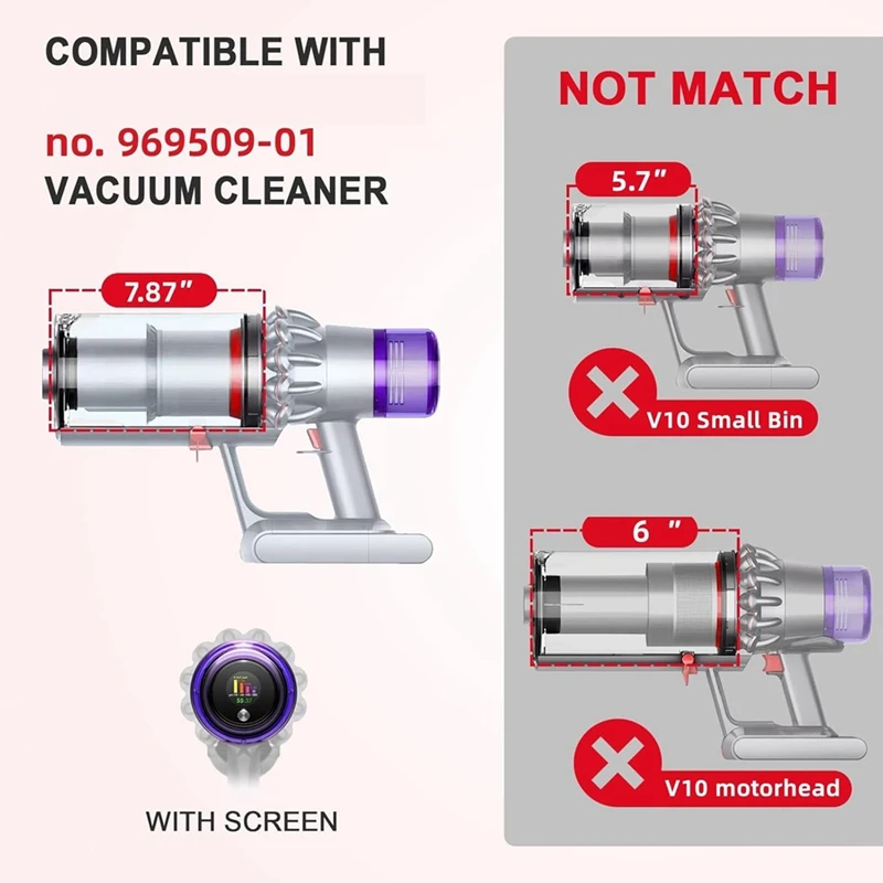 Parti di ricambio per contenitore della polvere per accessori per aspirapolvere Dyson V10 SV12 Secchio per la raccolta della polvere con cacciavite