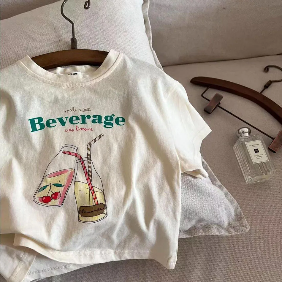 

Cotton Kids T-Shirts for Summer Short Sleeve Cartoon Printed Tops Boys and Girls Tees Children Tshirt Clothing 2024