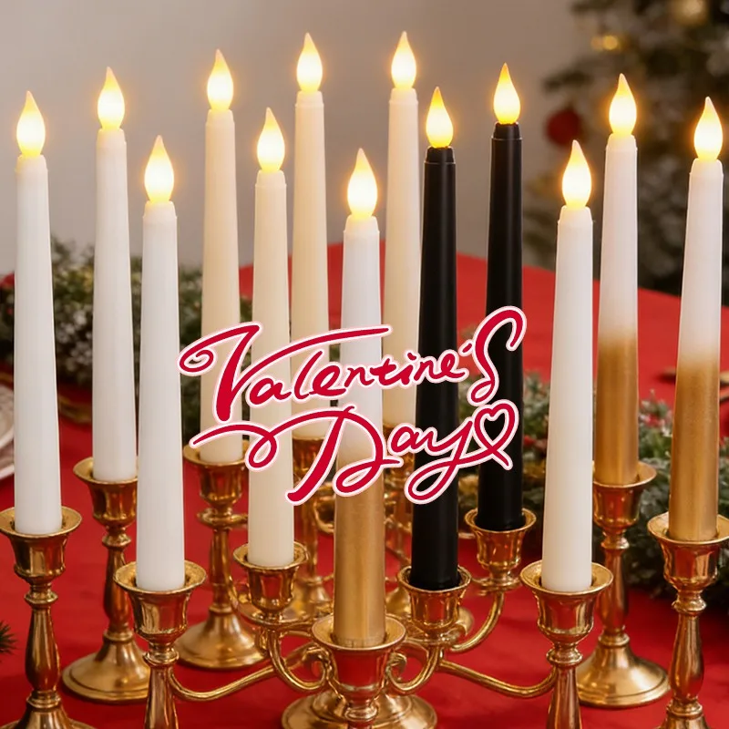 

12 шт. свечи длинные без пламени безопасные свечи на батарейках для дома, свадьбы, Дня святого Валентина, атмосферные композиции, огни