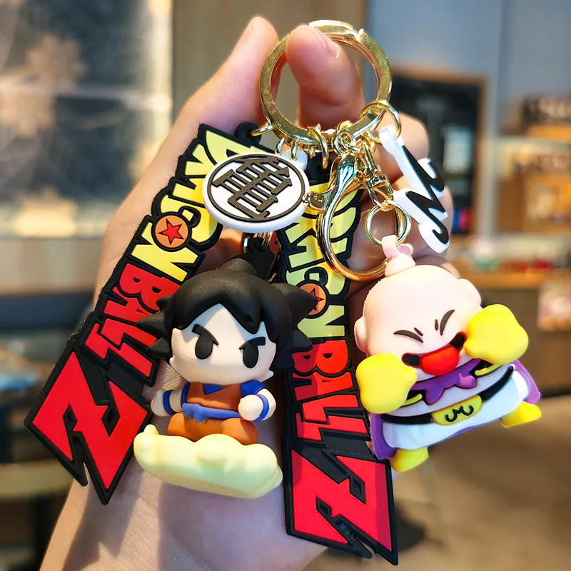 

Wholesale of Cartoon Cute Anime Sun Wukong Dragon Ball Silicone Keychains Car and Bag Figurines Personalized Gifts Y2k Fashion