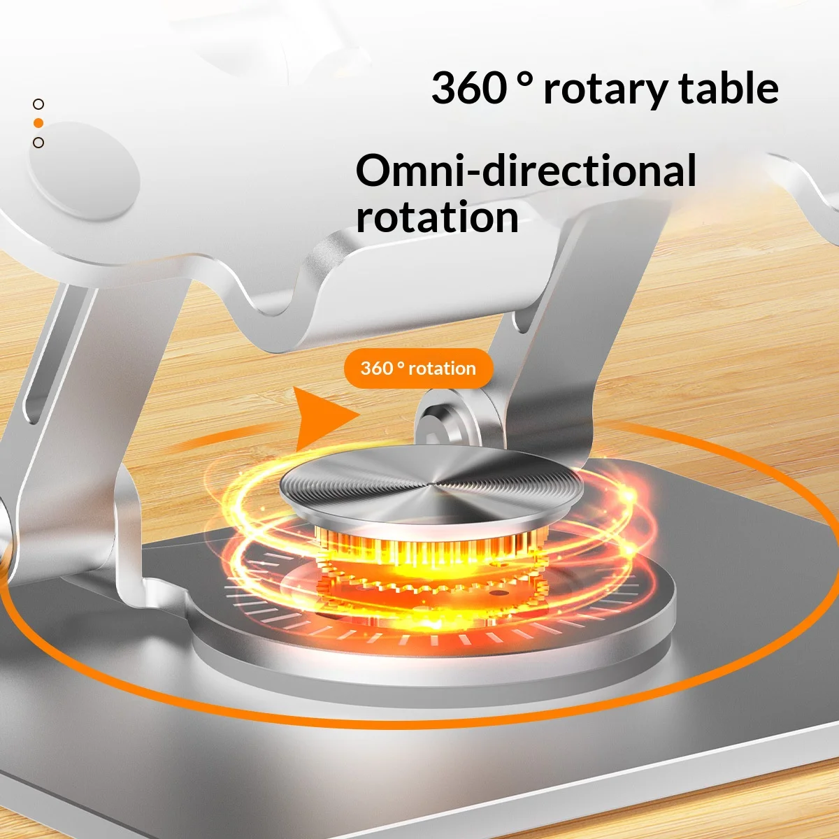 360° Rotatable Aluminum Alloy Tablet Phone Stand, Universal Holder with Anti-Slip Silicone for Desk, Cooling Design