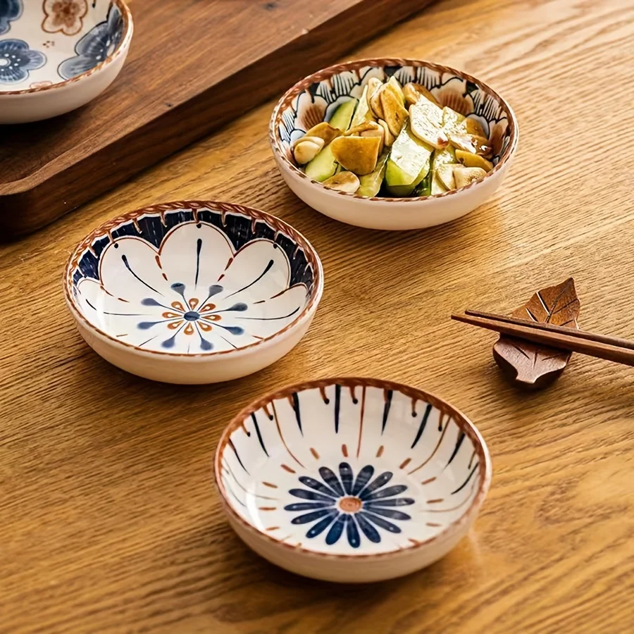 

Butterfly Flower Series 4.5 Inch Rice Bowl Hand Painted Ceramic Retro Home Dining Tableware Set