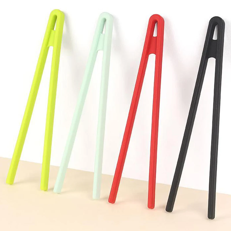 Silicone Non-slip Cooking Clip Clamp Food Toast Tongs Trivet Tongs For Kitchen Tongs BBQ Salad Tools Grill Kitchen Accessories