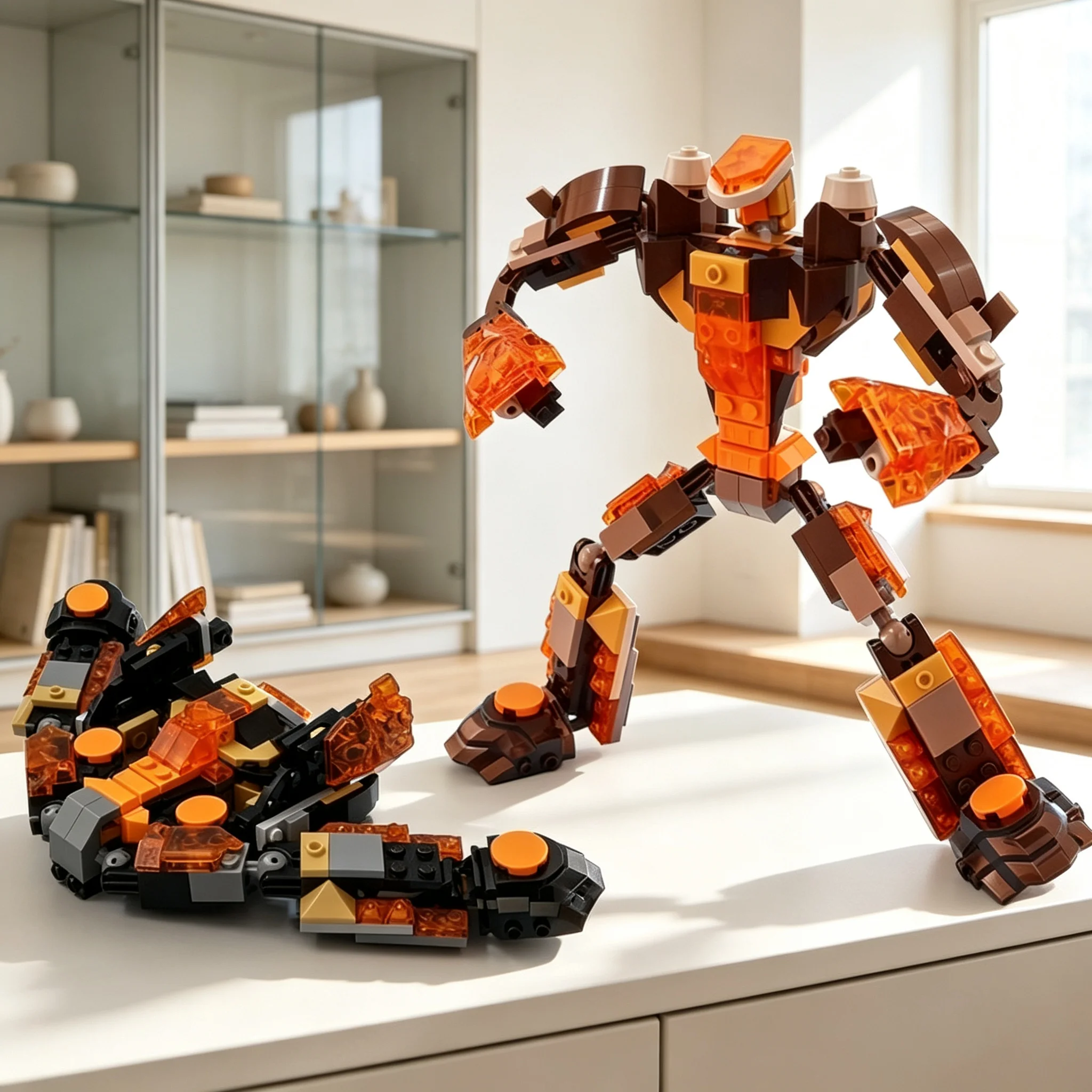 173pcs MOC Transformer Space Cruiser Using Ninjia Cole's Elemental Earth Mech Model Building Blocks Christmas Gift Toy 3D Art