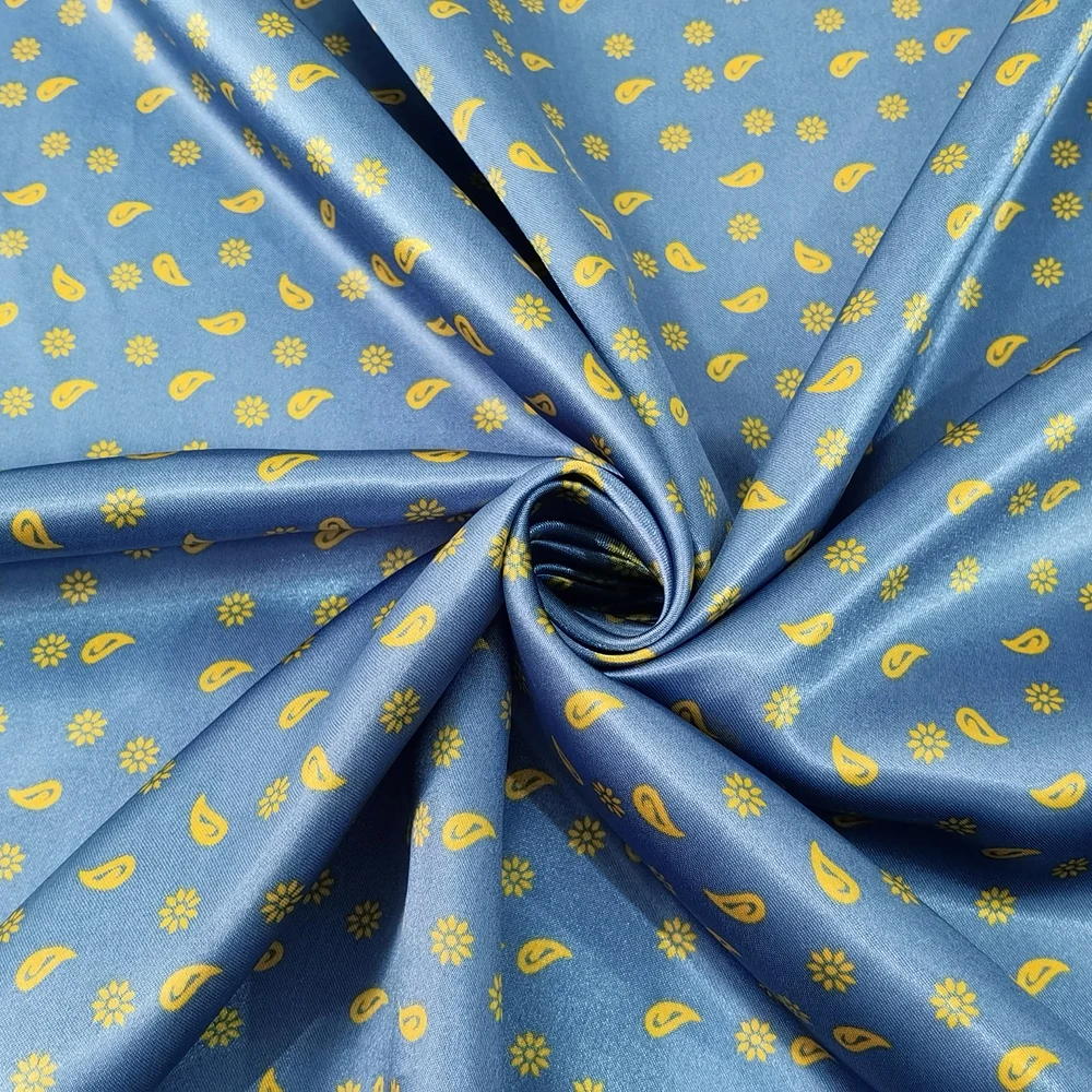 1 Meter x 1,48 Meter Retro Blumenmuster Paisley Satin Stoff Schal Seidiger Charmeuse Schal Futtermaterial – Detail 16