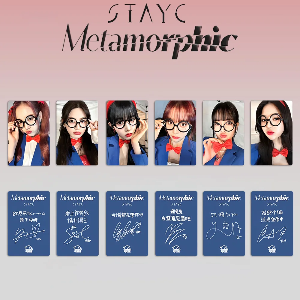 6Pcs/Set STAYC Idol Girl Group New Album Metamorphic HD Printd Photocards SUMIN SIEUN ISA SEEUN YOON J Lomo Cards Fans Gifts