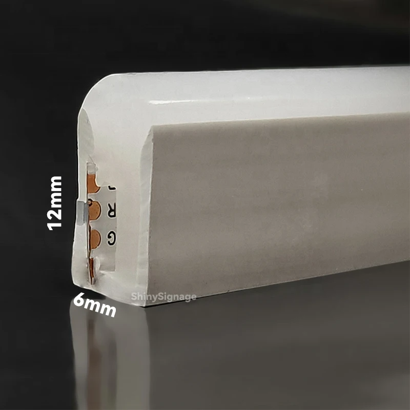 5 متر LED ضوء النيون RGB سيليكون نقي مقاوم للماء مرنة ضوء النيون انحناء 6x12 مللي متر أحمر أبيض أصفر أخضر أزرق لا بقعة