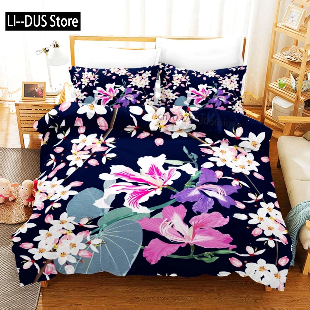 الأزهار غطاء لحاف الربيع الملونة زهرة نمط التوأم طقم سرير للأطفال المراهقين الكبار ستوكات مزدوجة الملكة الملك غطاء لحاف