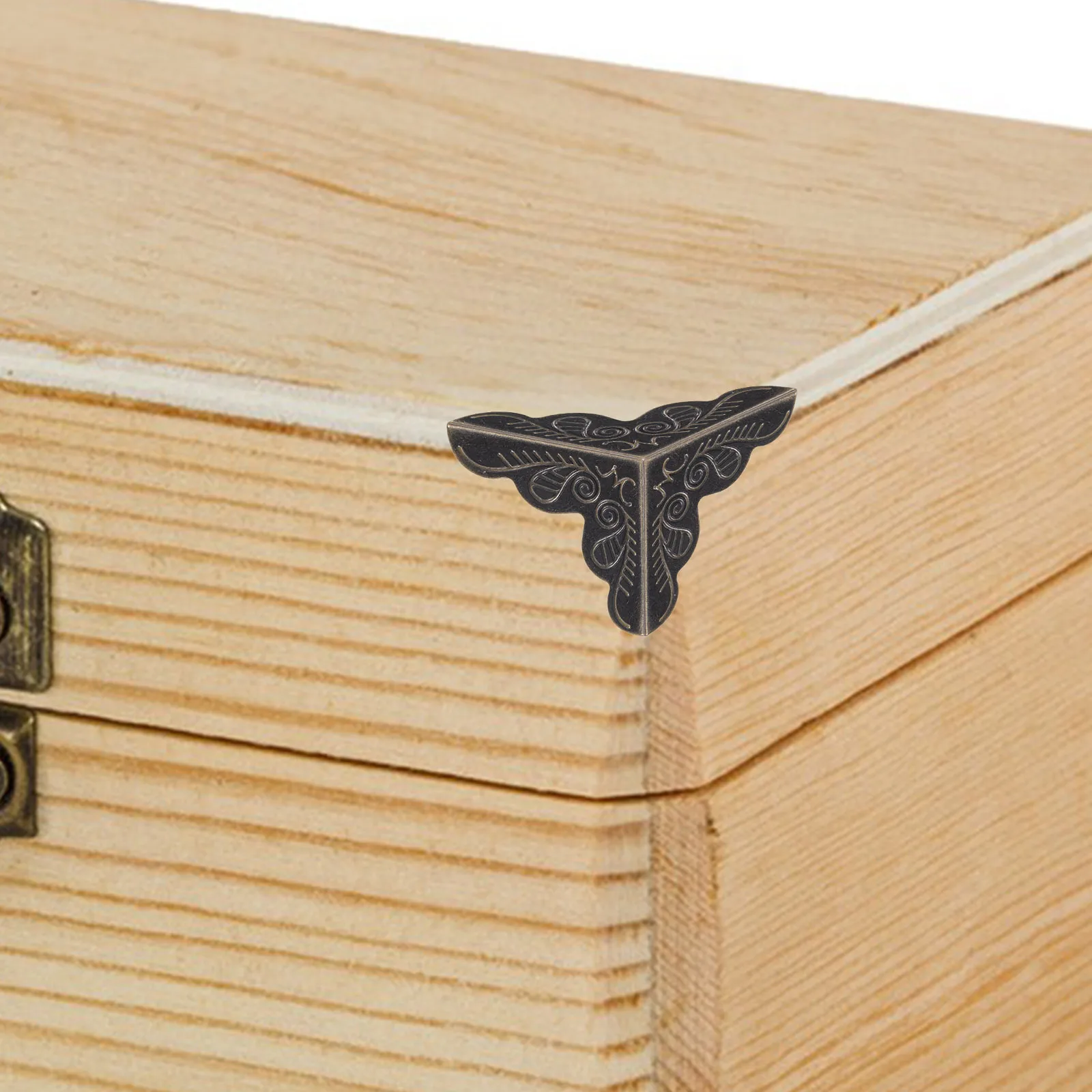 100 قطعة من واقيات زوايا الصندوق الخشبي، واقيات حافة حديدية عتيقة، دعامات زوايا لأثاث الصدر للمجوهرات