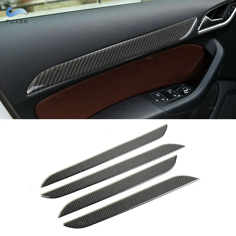 Car Styling Door Panel Dashboard Strips Trim Carbon Texture For Audi Q3 8U 2013 2014 2015 2016 2017 2018 Interior Accessories