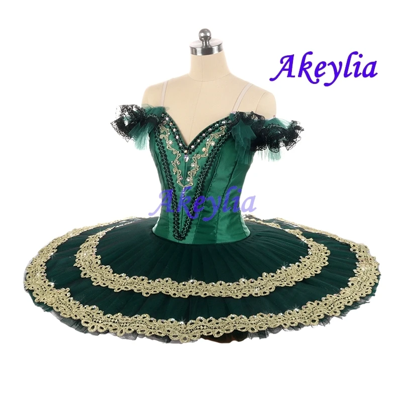 No elasticity Professional tutu green for ballet dance Wear sleeping beauty pancake Classical Nutcracker Ballet Tutu JN00175