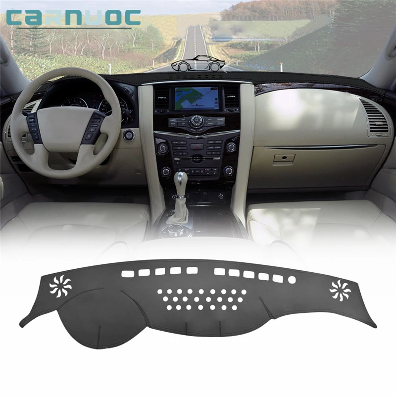 

For Nissan Patrol Y62 Armada 2010-2019 2020 2021 2022 2023 Car Dashboard Avoid Light Pad Instrument Panel Cover Mat Carpets Trim