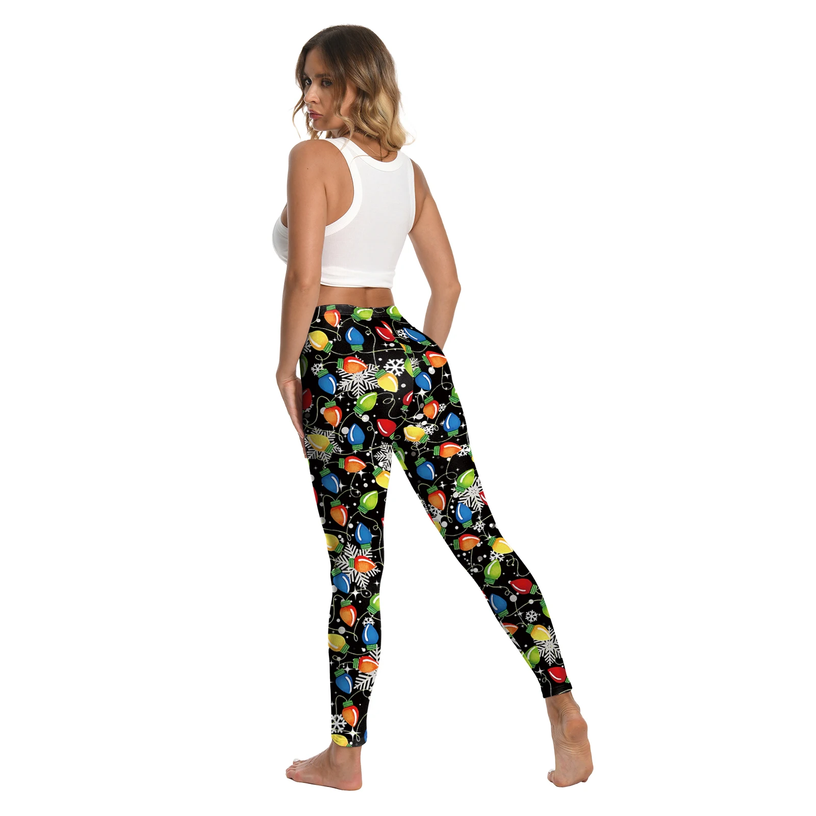 Legging deportivo con estampado navideño, pantalones elásticos, pantalones de yoga, ropa de mujer, Leggins ajustados con personalidad, nuevo otoño