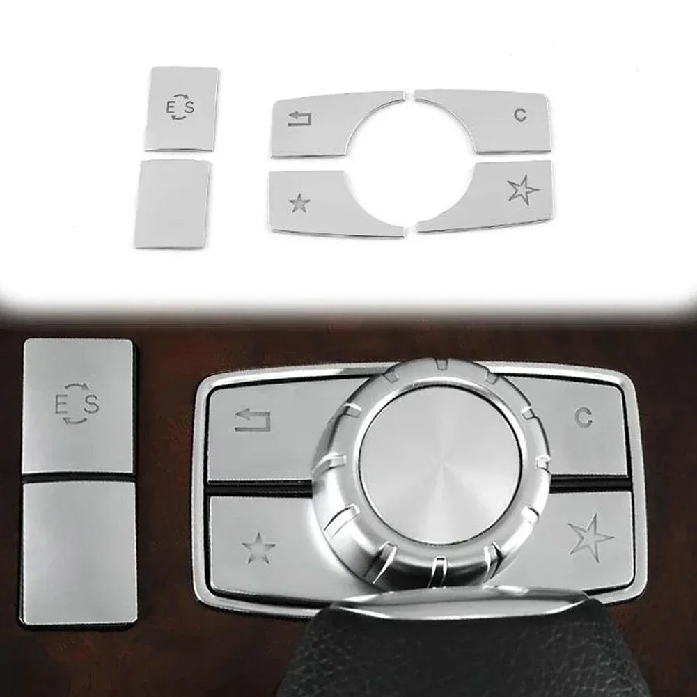 6pcs For Mercedes For Benz E Class W212 Car Center Console Multimedia Button Cover Interior Replacement Parts