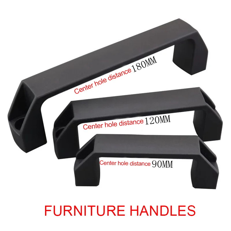 Aluminum Alloy/plastic Square Handle Electrical Cabinet/Furniture Handle Industrial Handle Hole Center Distance 90/120/180mm