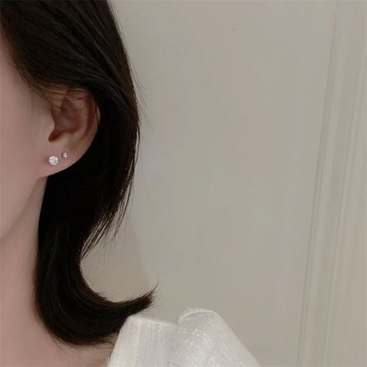 12 زوج/حزمة جديد الأبيض لامعة الزفاف وأقراط مجموعة للنساء الرجال كريستال مجوهرات اكسسوارات ل أقراط مجوهرات Oorbellen #5