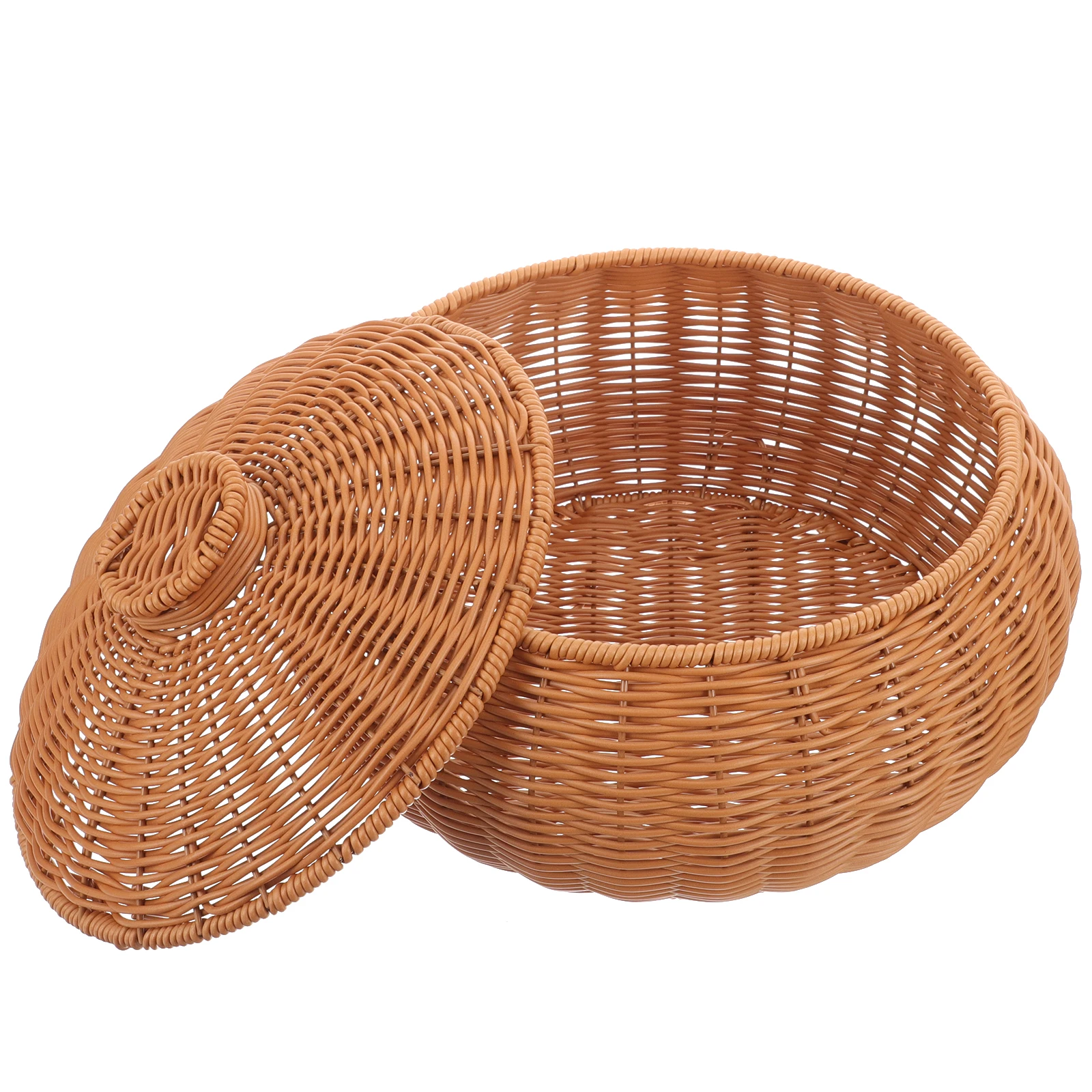 

Woven Fruit Basket Storage Baskets with Lids Bins Kitchen Counter for Keys Small