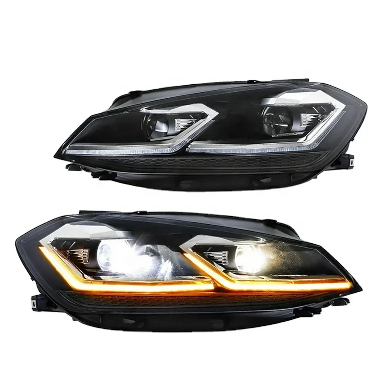 HCmotion L Type 7.5 style Sequential LED Xenon 2015-UP Headlamp MK7.5 Headlights For  Golf Mk7 7