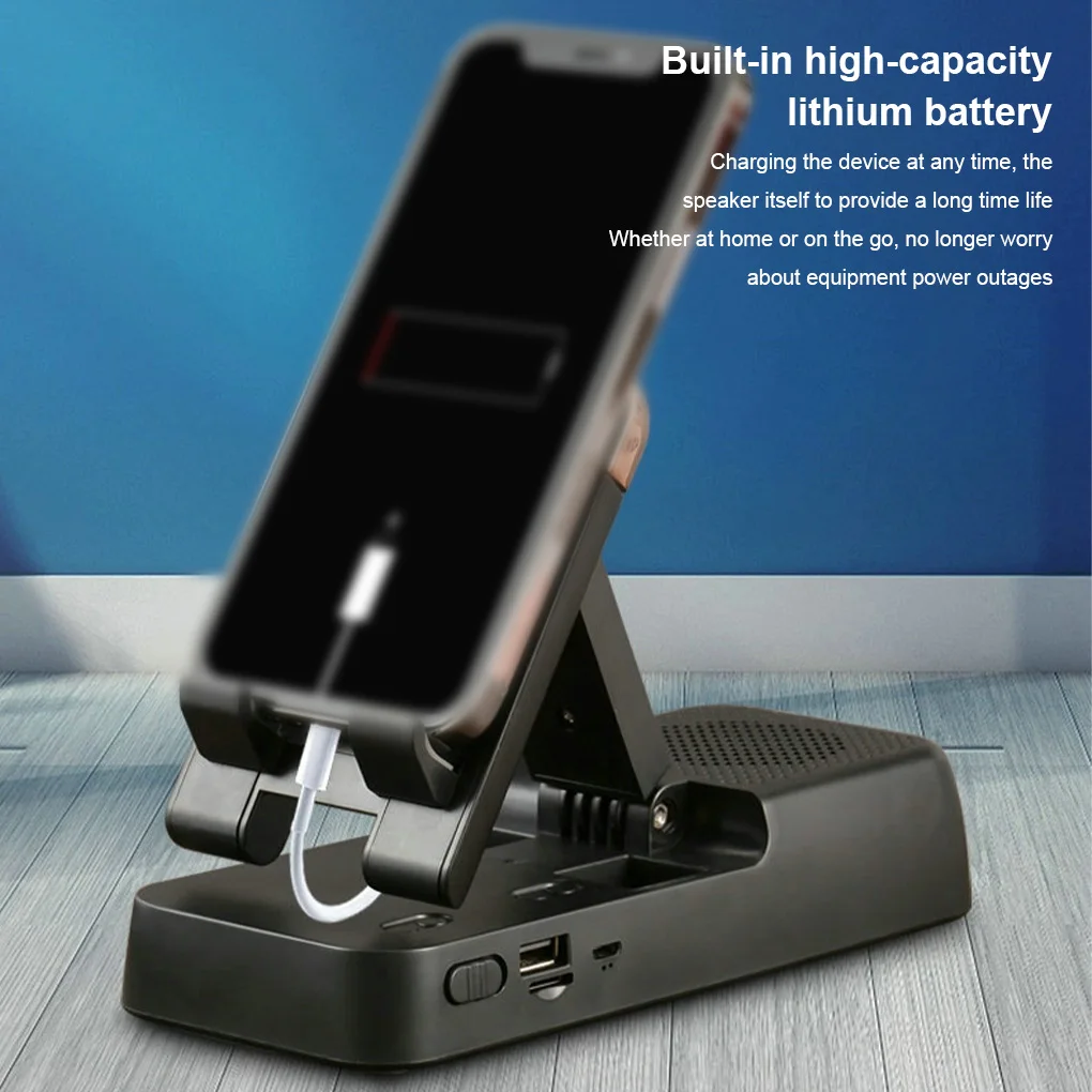 

Multifunctional Foldable Phone Holder Stand with Wireless Bluetooth Speaker for IPhone 12 13 Smartphone Desktop Non-slip Bracket