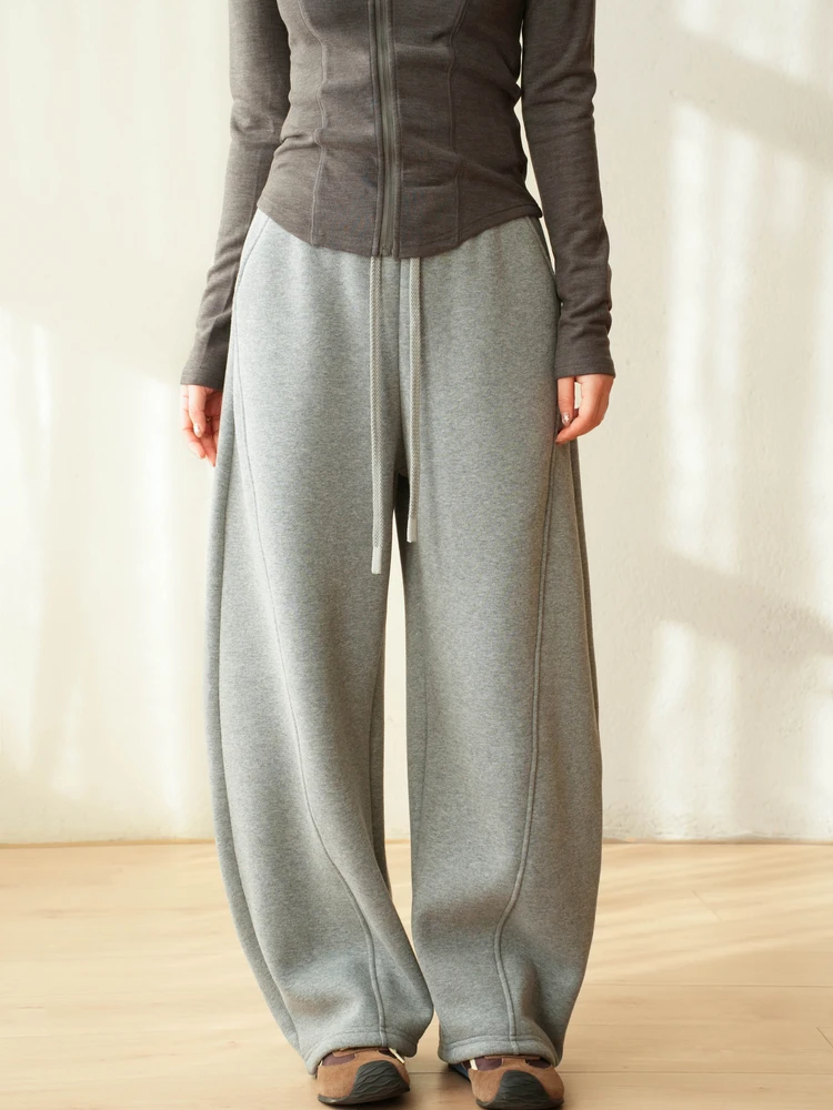 

Утепленные женские брюки-комбинезон с капюшоном, двусторонние, с широкими штанинами, на шнурке, повседневные, из смесового хлопка и полиэстера