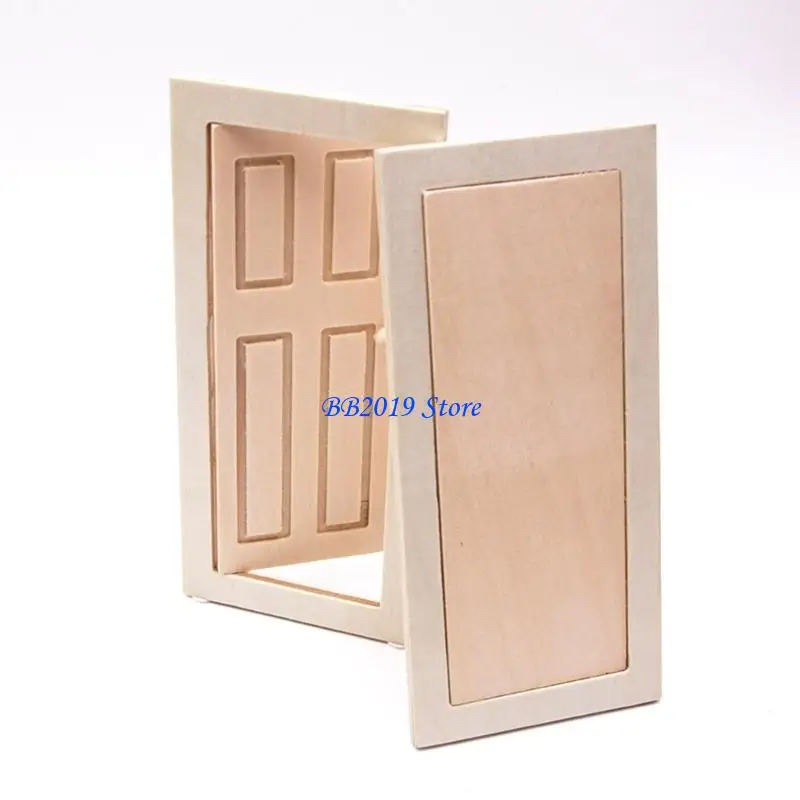 

Q0KB Ретро Стиль 1/12 Масштаб Кукольные домики Ванная Классическая Дверь Ванная Комната Для DIY Украшения Комнаты