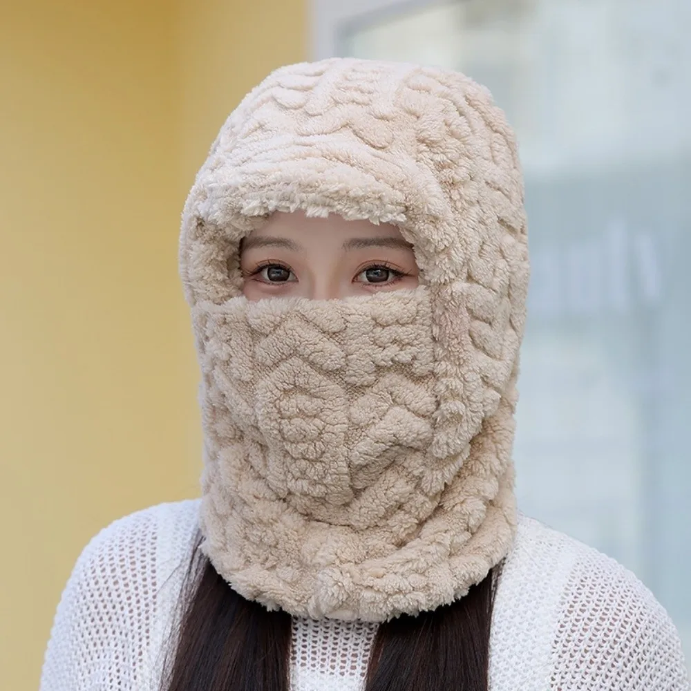 

Personality Adjustable Strap Warm Wrap Head Hat Solid Color Soft Compact Cap Scarf All-match Polyester Winter Pullover Cap Men