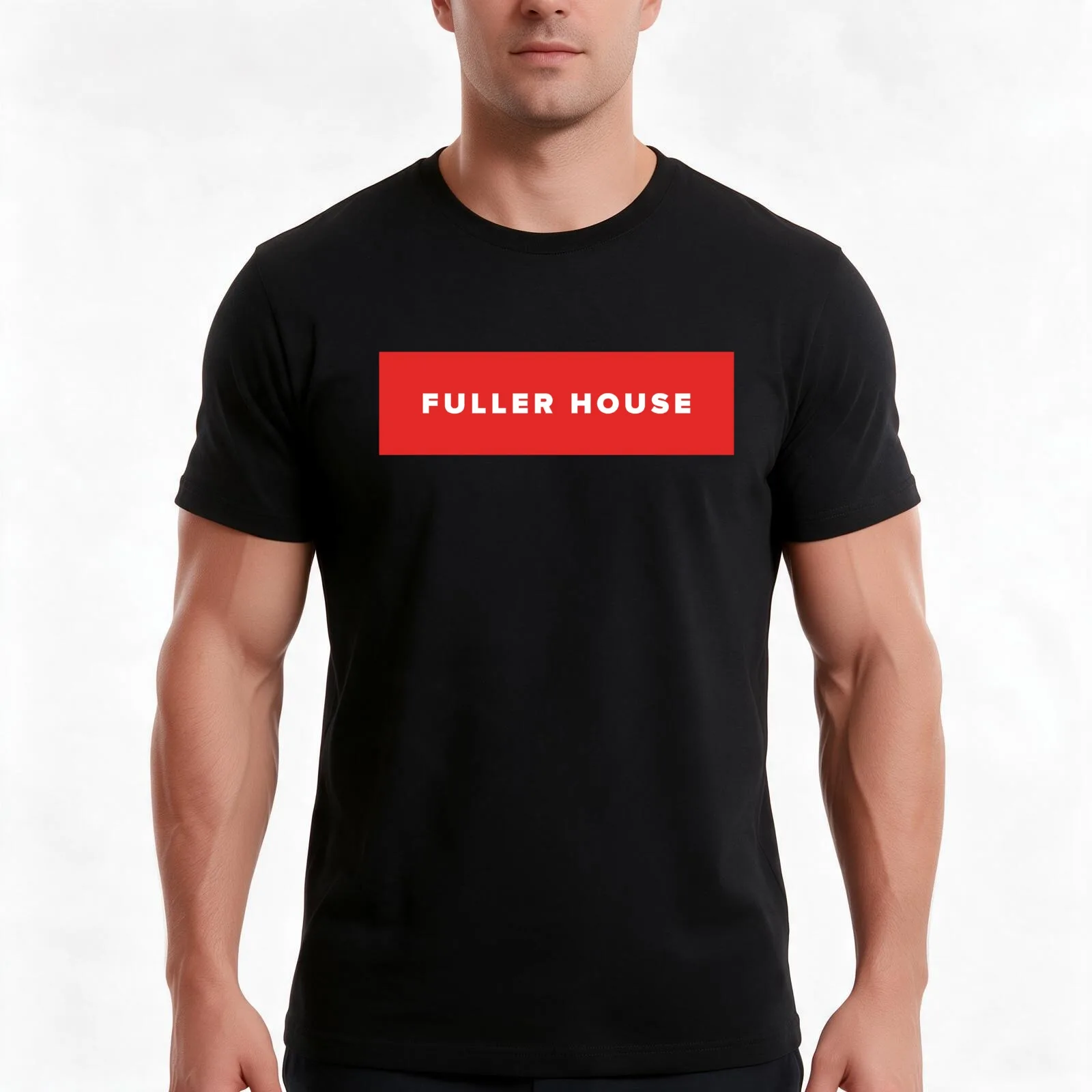 Fuller house design T-Shirt, Summer Casual Cotton Tee, Oversized Streetwear Tops, Vintage Graphic Print, Loose Fit Short Sleeve