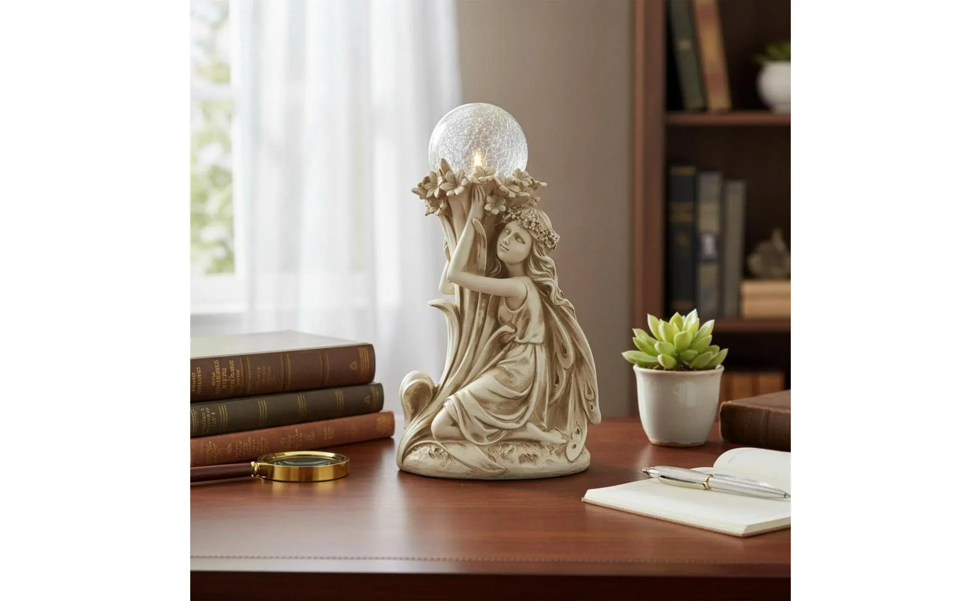 Solar Fairy Statue LED Lights Garden Fairy Light Outdoor Decor Warm Radiance for Patio
