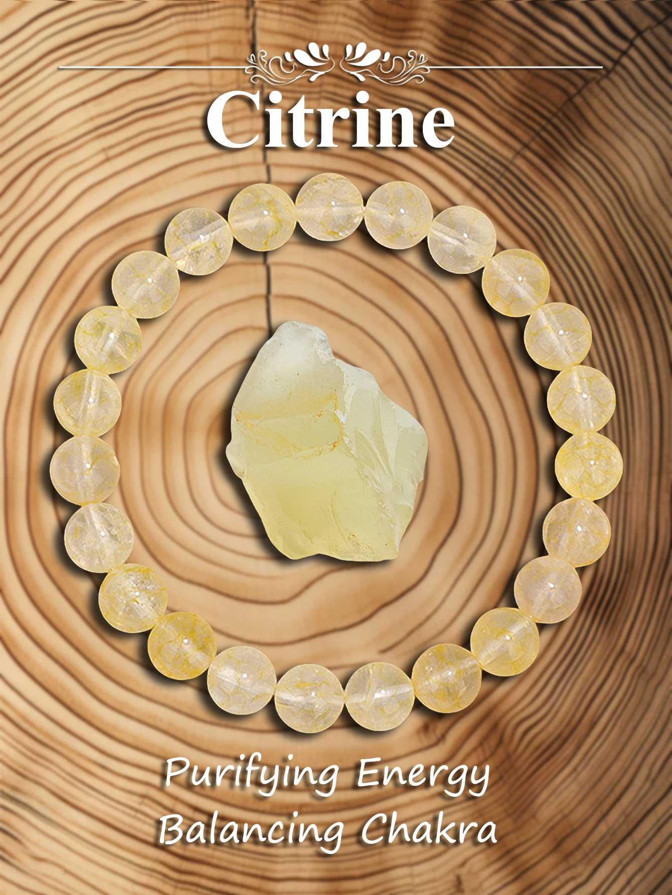 

Natural Citrine Healing Crystal Bracelet for Success Abundance Clarity & Positive Energy Stone Jewelry Gift for Women Men Unisex
