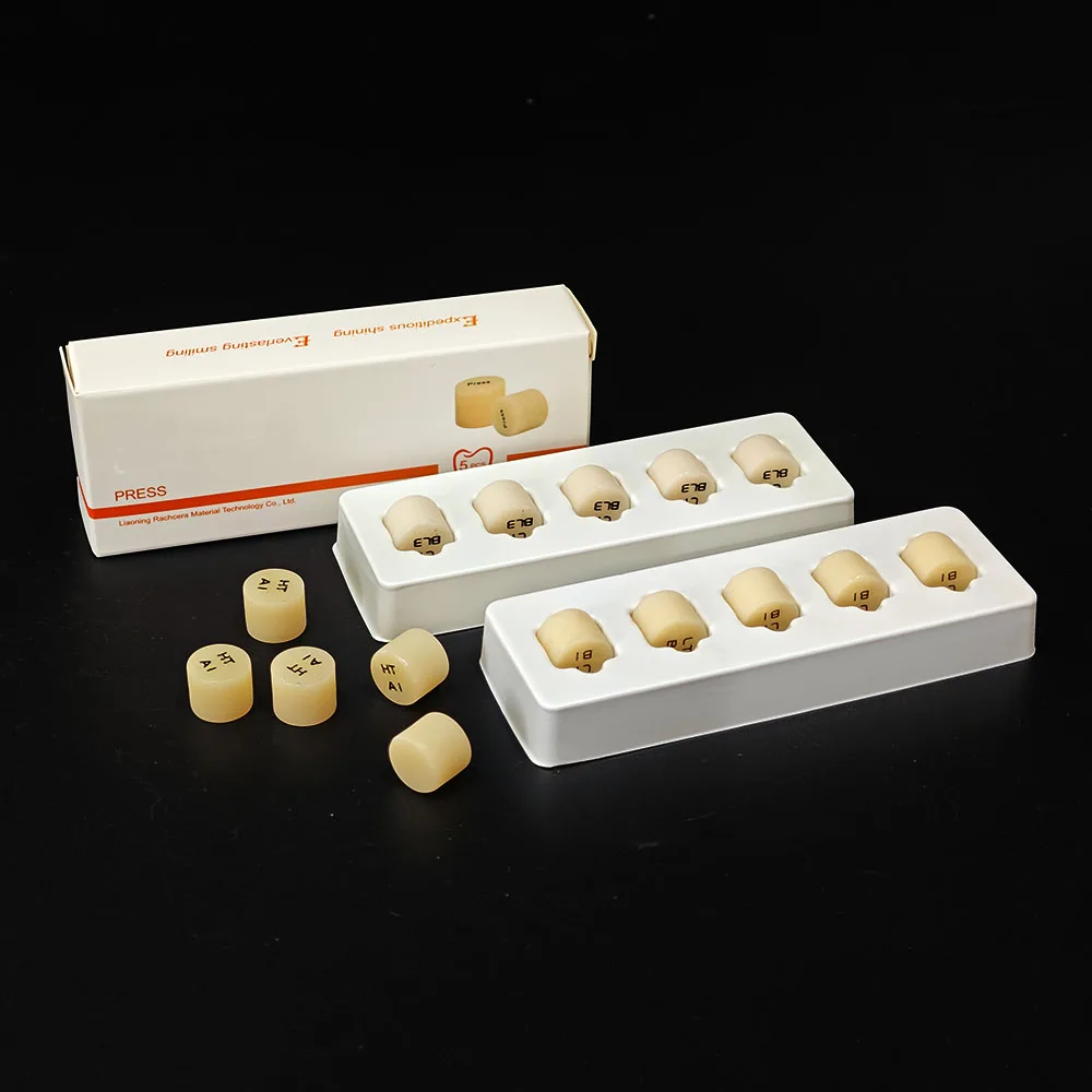 

5pcs/Box Dental Press Glass Ceramic Blocks Lithium Disilicate HT/LT Dental Press Ingots Ips Press Odontologia Lab Materials