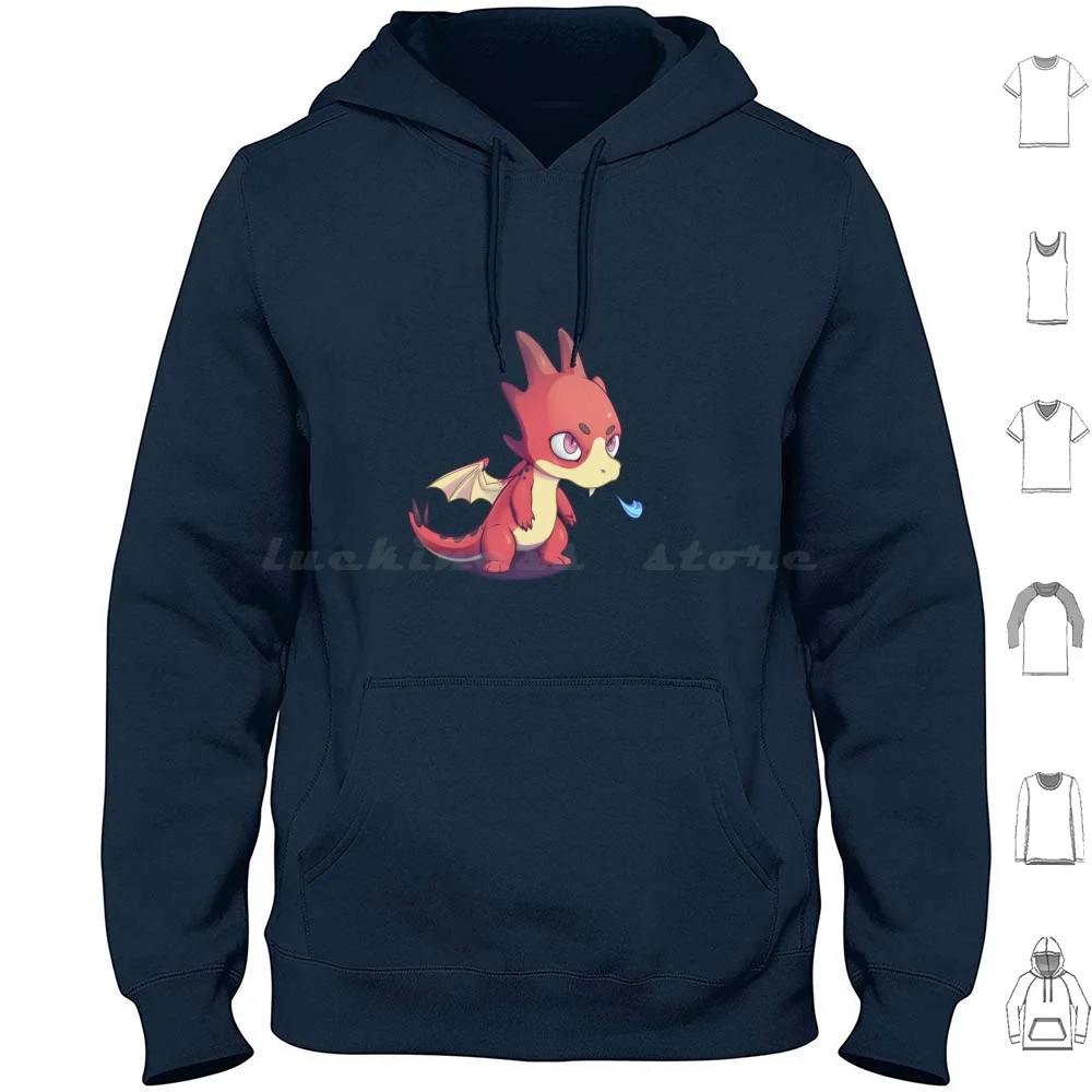 Small Angry Dragon Hoodie Cotton Long Sleeve Fantasy Dragon Spicy Smol Angry Reptile Cute