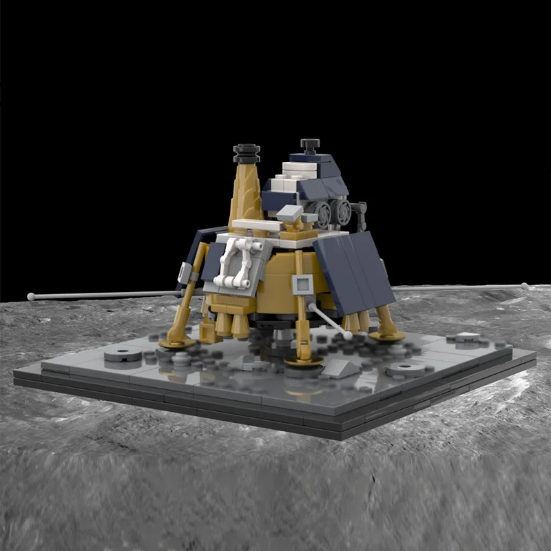 Blue Ghost Lunar Lander With Rover Model MOC Building Bricks War Equipment Modular Technology Gift Holiday Assemble Children Toy