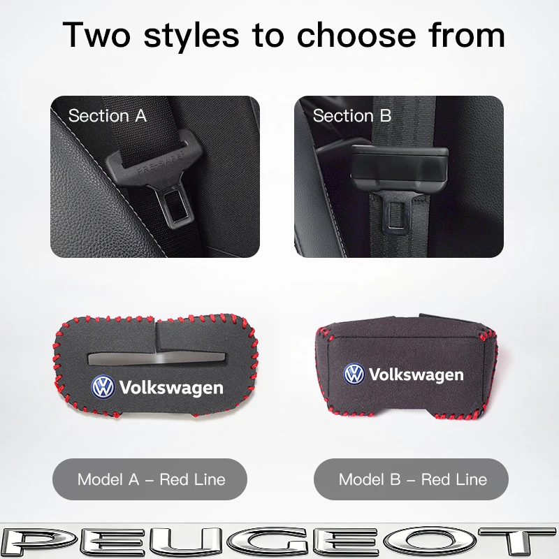 2 Stück Auto-Sicherheitsgurtschnallen-Schutzhüllen aus Wildleder für VW Golf Tiguan T-Roc Polo Passat ID.4 T-Cross ID.3 Taigo ID.7 – Detail 6