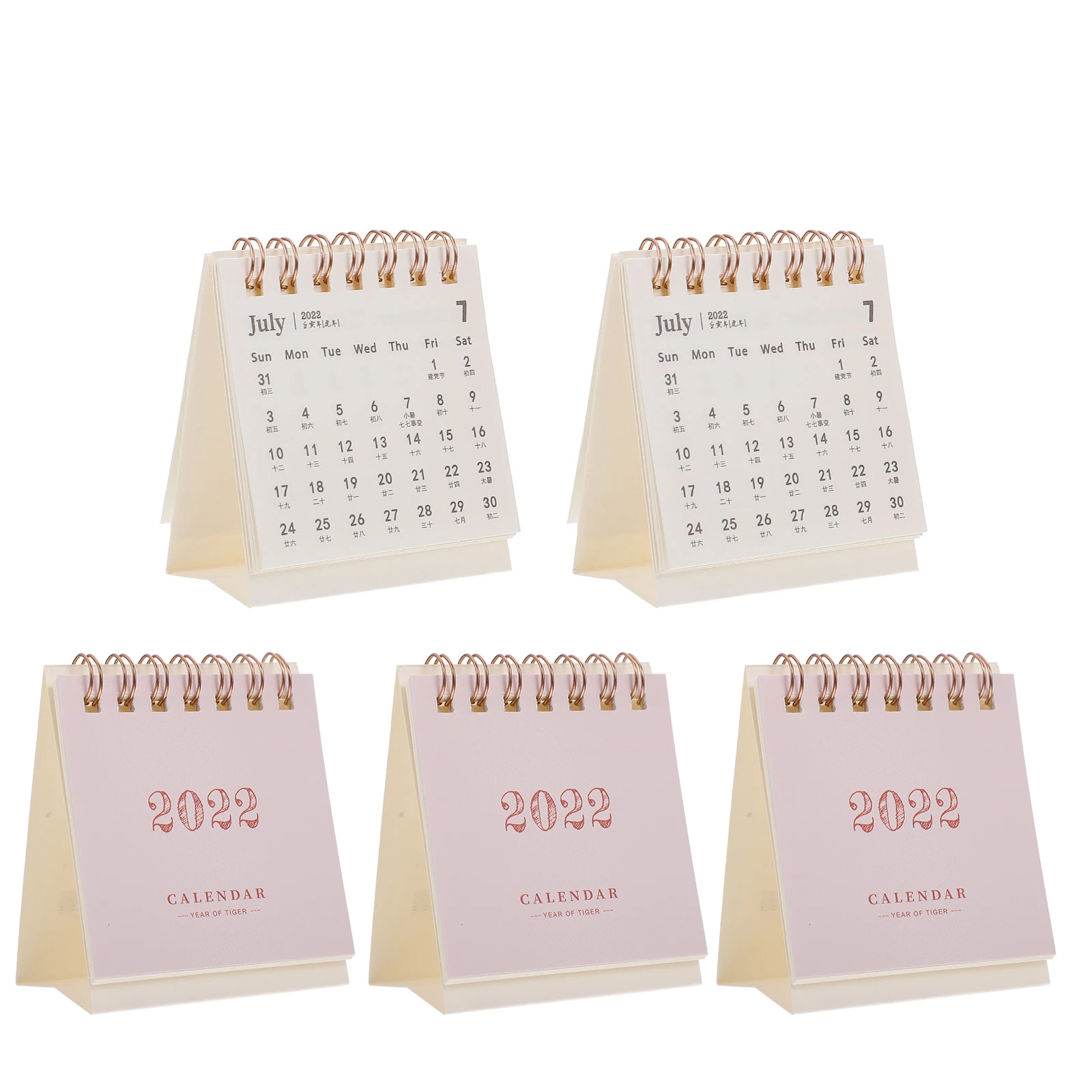 

5pcs Mini Desk Calendar 2022 Smooth Practical Foldable Design Save Space Home Office Meeting Classroom Gifts Family Friends