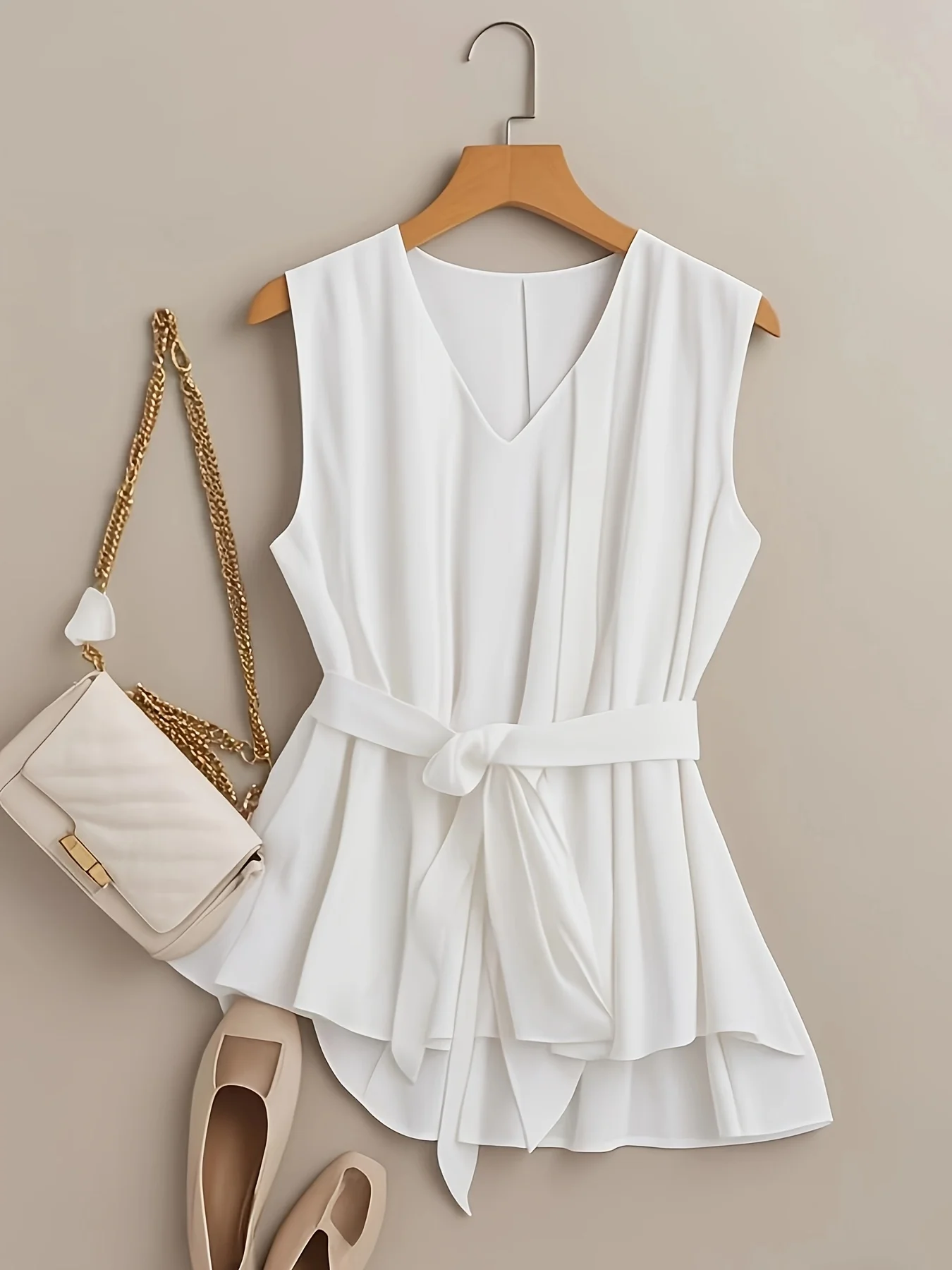 2026 Summer Set for Women A New 2025 Style Slimming and Stylish French Solid Color Top and Pants Two-Piece Set