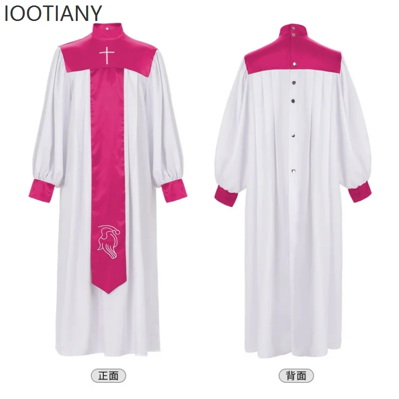 Fotografia 7: Vestido Clássico de Clérigo Masculino Adulto, Traje para Atividades Religiosas na Igreja, Fantasia de Padre em Comprimento Total 2026