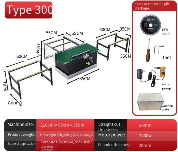 81 Automatic Tile Chamfering Cutting Machine 45 Degree For Porcelain Tile Sintered Stone Slab Benchtop Dust Free High Precision