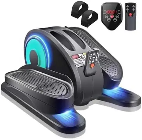 

Portable Under Desk Elliptical with Remote Control, LCD Display, Pedal Strap for Seniors - Compact Home Exercise Trainer