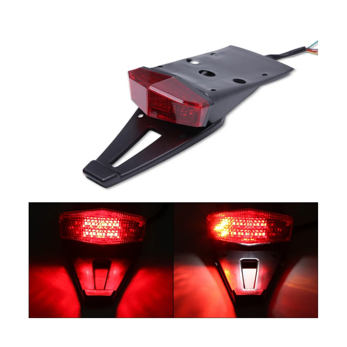 Lampu belakang WD 12VLED baru untuk sepeda motor lampu pelat lisensi Retrofit Off-Road dengan