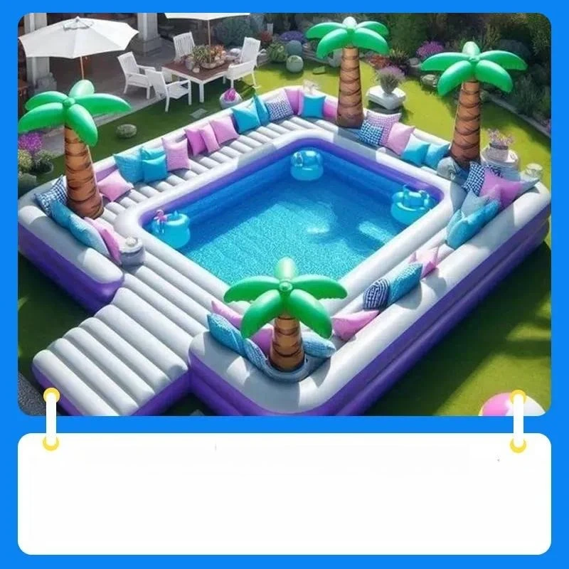 For Inflatable Floating Water Bar Dining Table with Mesh Pool Sofa Magic Carpet Rest Bed and Awning for Party