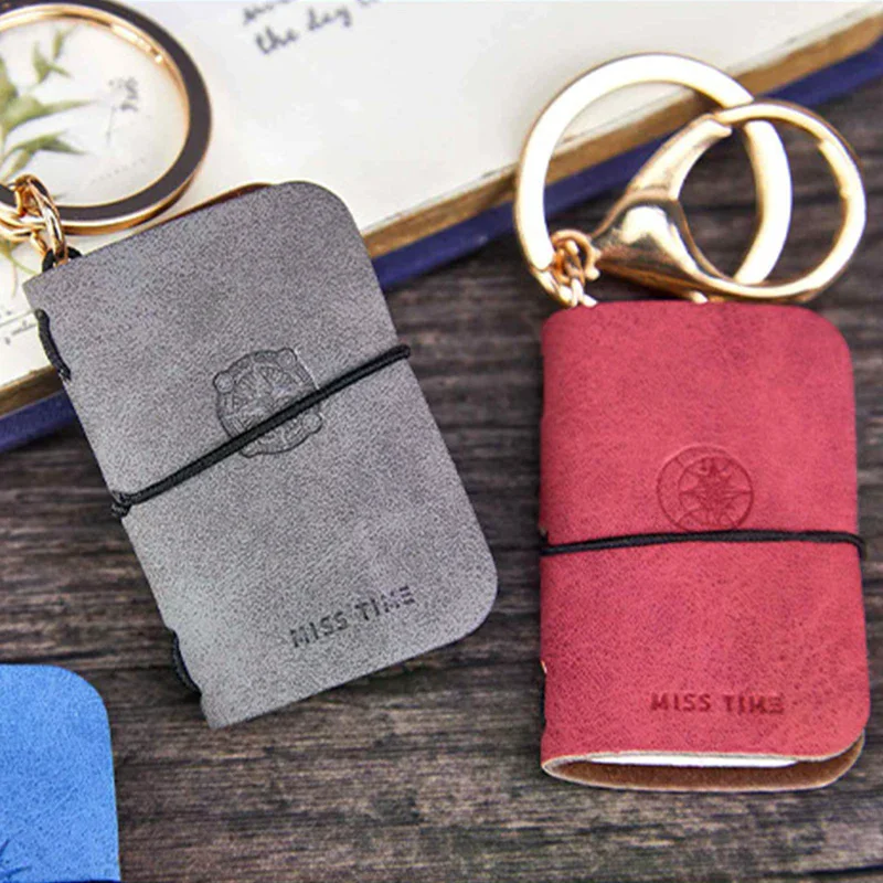 

Брелок из искусственной кожи, мягкая кожа, мини-портативный дневник, рюкзак, очаровательный блокнот, аксессуар для хранения в литературном стиле