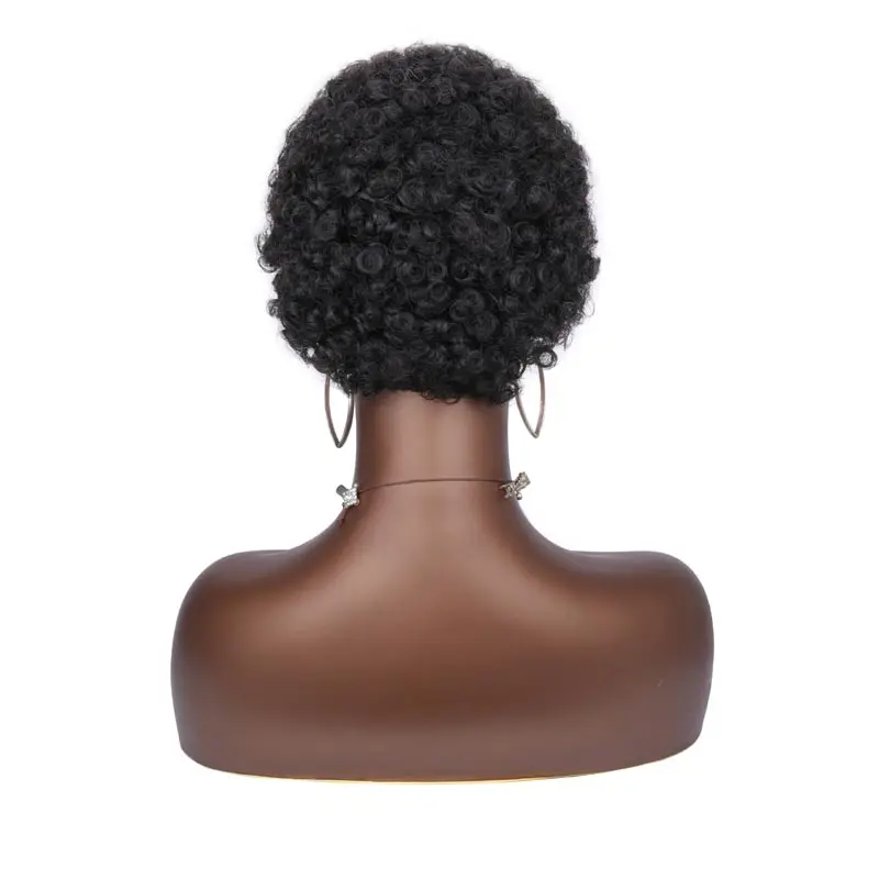 Kurzhaarperücke Mit Afrofrisur – Lockig, Flauschig, Schulterlang, Hitzebeständig, Inkl. Perückenkappe