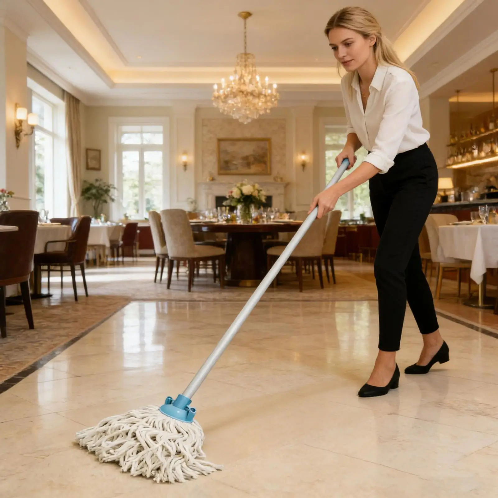 Cotton String Mop Head Quick Installation Reaches Corners Tool Floor Cleaning Replace Mop Head For Living Room Kitchen Bedroom