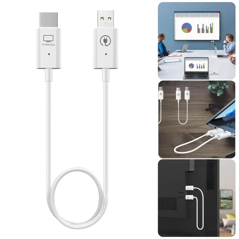 Wireless HDTV Adapter For Seamless 1080P60Hz Screen Mirroring Using 5.8GHz Stable Connection 83CF