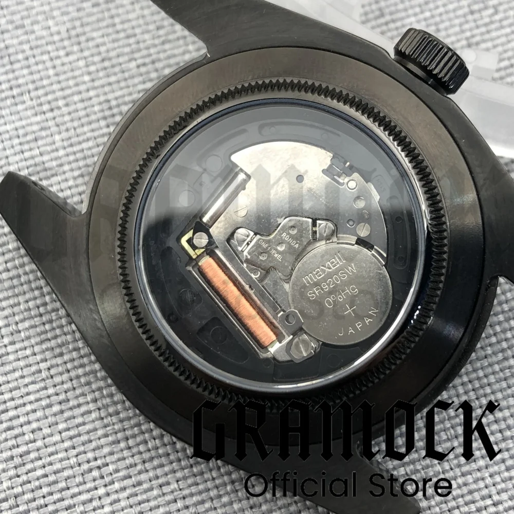 Gramock Orologio da uomo 2024 NUOVO 40MM Cassa Orologio da polso al quarzo Ronda515 Movt Zaffiro luminoso Acciaio inossidabile 316 Reloj hombre