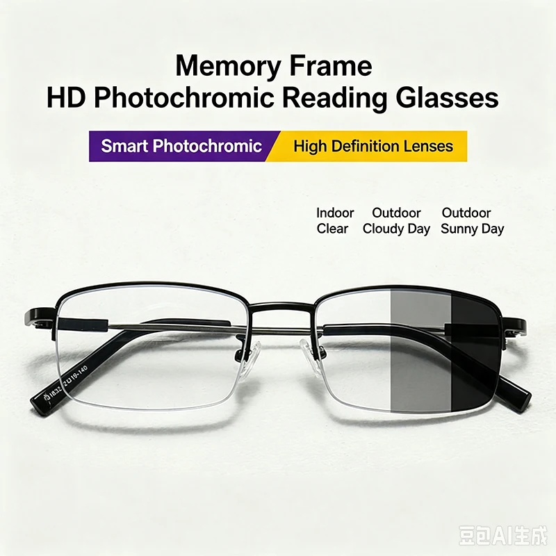 Ultra Light Progressive Glasses for Men, Multifocal Smart Auto Focus Eyeglasses With Gradient Color Lenses, Blue Light Block